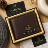 Personalised Leather Men's Wallet with Name & Charm, Perfect Gift option for boyfriend & Husband