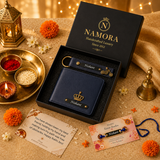 Raksha Bandhan Special: Custom Leather Wallet, Keychain & Evil Eye Rakhi for Your Brother