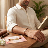Ultimate Rakhi Gift: Custom Leather Wallet, Keychain, Passport Cover & Eyewear Case with Rakhi for Brother
